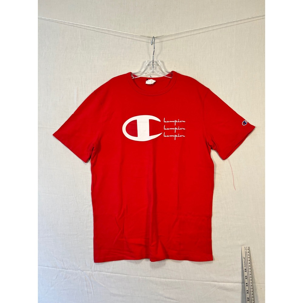 Champion Mens Heritage Athletic Apparel Red Graphic Logo T-Shirt Large T1919G